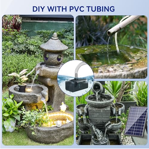 Antfraer Solar Fountain Pump for Bird Bath, 8W Solar Water Fountain Pump with Dry-Run Protection & Double-Layer Nozzles, Solar Powered Fountain with 5Ft Tubing for Small Pond, Bird Bath, Water Feature - style: 8W