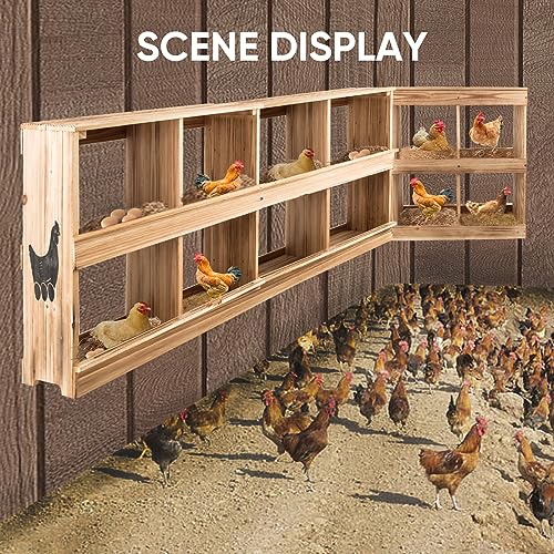 Nesting Boxes for Chickens - Wooden Chicken Nesting Box for Poultry Heavy Duty 4 Compartments Laying Eggs Nest Box Wall Mount for Chickens, Hens, Ducks
