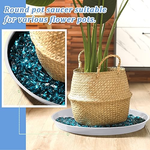 Eccliy 6 Pack Plastic Plant Saucer Heavy Duty Planter Saucers Large Plant Pot Saucers Plastic Water Trays for Indoors and Outdoors Flower Plant Plant Drip (White,20 Inch) - color: White, size: 20 Inch, style: Round