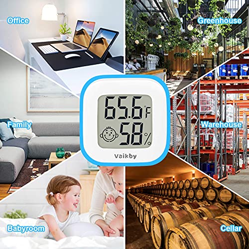 Vaikby Indoor Thermometer 4Pack, Humidity Gauge Meter Digital Hygrometer Room Thermometer for Home, Hight Accurate Temperature and Humidity Monitor for Greenhouse, Reptile, Humidors, Cellar, Office - size: ℉