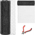 24'' x 150' Black Chicken Wire Mesh Fence, 19 Gauge Galvanized Poultry Netting and 1 inch Garden Mesh Fence Roll, Chicken Wire for Floral Arrangements/Crafts/Farm/Livestock/Pet Protection - size: 19 gauge 24'' x 150'