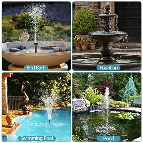 Solar Water Pump 12W, Solar Water Fountain Pump with 160GPH Submersible Pond Pump Adjustable Flow for Solar Fountain, Pond, Fish Tank, Garden, Pool, Water Features - size: 12W