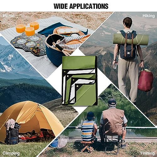 Heavy Duty Survival Blanket, Waterproof Emergency Thermal Tarp, Multipurpose Reflective Insulated All Weather Blankets for Camping Hiking, Green,11.8 x 8.5 ft - color: Green 142''x102''