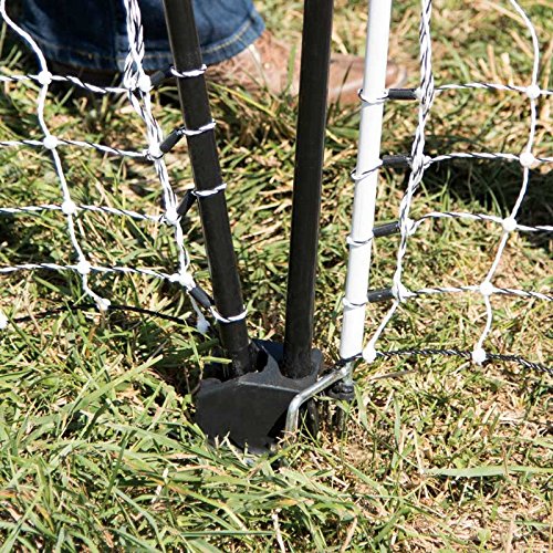 Premier 1 PoultryNet® Electric Net Gate for Chickens – 48" H x 4'L | Black/white net, drivable posts. Open without turning off the energizer. For chickens, ducks & geese. Fits PoultryNet fences.