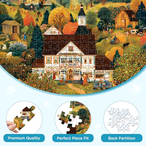 500 Pieces Puzzle for Adults, Harvest Farm and Mountain Jigsaw Puzzle - style: Warmth Mountain