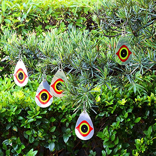 10 Pack Scare Eye Deterrent, Predator Eye for Birds | Hanging Devices to Keep Birds Away from Barns, Gardens, Windows, Warehouses - size: 10 Pack