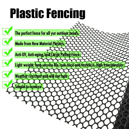 Upgraded 15.7IN x 33FT ABS Plastic Chicken Wire Fence Mesh, Poultry Fencing, Hexagonal Fencing Wire for Gardening, Construction Barrier Netting, Chicken Wire Frame Crafts, Floral Netting - color: Black