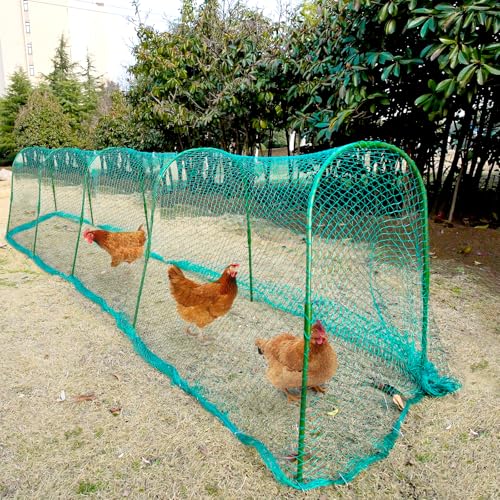 UNIFAMILY Chicken Tunnel, Chicken Coop Run, 157×31 Inches Chicken Tunnels for Outside Yard, Easy Installation Tunnel Runs Suitable for Chick, Duck, Rabbit, Large, Green