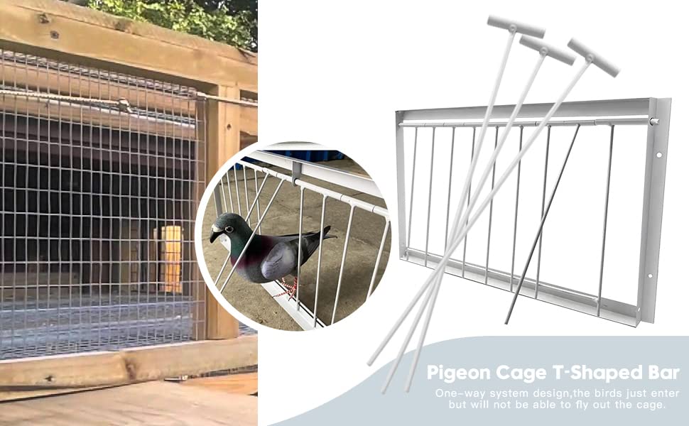 10pcs Racing Pigeon Birdcage Entrance Trap | Bird one-Way Curtain Window Loft Iron Rotatable T-bar,Pigeon Trap Door Supplies