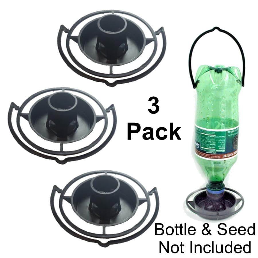 Soda Bottle Bird Feeder – 3 Pack | Turn Soda Bottles into Eco-Friendly Wild Bird Seed Feeders | Fun DIY for Kids, Scouts, Clubs, Grandparents | Promotes Recycling & Reuse (Black) | Recycle soda bottles into bird feeders. Simple DIY project for kids, schoo