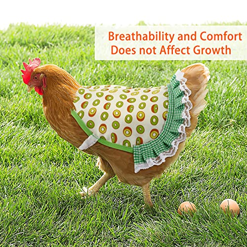 PETKNOWS 3 Pack Chicken Saddles for Hens with Elastic Straps | Cotton Fabric, Feather Protection for Small Medium Large Hens, Wing Elastic Straps, Hen Apron Care Supplies - color: Red Yellow Green