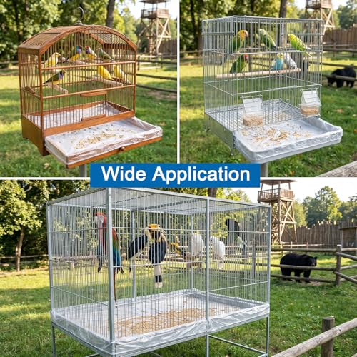 50 Pcs Disposable Bird Cage Liners, 34 x 22 Inch Clear Plastic Bird Cage Liner Large Size Parakeet Cages Bottom Liner for Finches Canaries, Cockatiels, Macaws