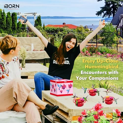 iBorn Handheld Hummingbird Feeders for Outdoors, Hummingbird Hand Feeder 3OZ Mini Bird Feeders for Outdoors, 3 Bee Guard Feeding Ports, Silicone Flower, Red (Set of 2) - style: Handheld 3oz,2 Set