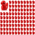 100 Pcs Mini Resin Ducks Tiny Ducks Miniature Duckies Bulk Figures for Garden Micro Landscape Home Prank Game Micro Landscape Aquarium Dollhouse Ornament DIY Handmade School (Red) - color: Red