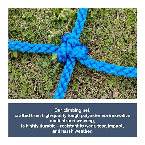Upgraded Kids' Polyester Climbing Net, 8 Sizes, Heavy-Duty & Exquisite, Ideal for Indoor/Outdoor Playscapes - Treehouse, Gym, Balcony - Enhanced Safety (Navy Blue, 3ft x 9ft) - color: Navy Blue, size: 3ft x 9ft