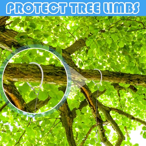 4pcs Bird Feeder Hanger for Tree with S-Hook Hanging Cable Tree Limb Protector with Silicone Sleeve Flexible Stainless Steel Cable for Heavy Bird Feeders, Plants, Baths (19.29inch) - size: 19.29Inch