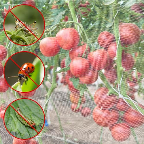 Unves Garden Netting, 10' x 50' Ultra Fine Mesh Bird Netting for Garden | Insect Mosquito Net for Patio Protection, Pests Bugs Plant Covers for Vegetable Plants Fruit Trees Berry Bushes - size: 10 x 50 Ft x 1 pc