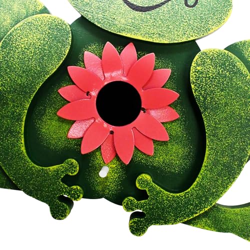 Wood Frog Bird House for Outside Decorative Bird Houses Hanging Outdoor Garden Patio Yard Hand-Painted Green Birdhouse Nesting Box for Bluebird Finch Wren Sparrow Chickadee (1)