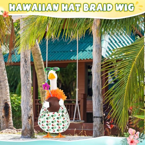 Bikini Porch Goose Outfits with Sunglasses and Swimming Tube for 23" Summer Goose Costume Garden Patio Statue Decor(Coconut) - style: Coconut
