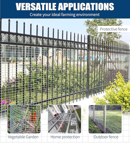 Hardware Cloth 1/2 Inch, 19GA Hot Dip Galvanized Chicken Wire Fencing Mesh | 24in×50ft Wire Mesh Rolls Welded Chicken Wire Fencing for Chicken Coop Barrier, Poultry Netting Cage Wire Fence - color: Silver(24*50-1)
