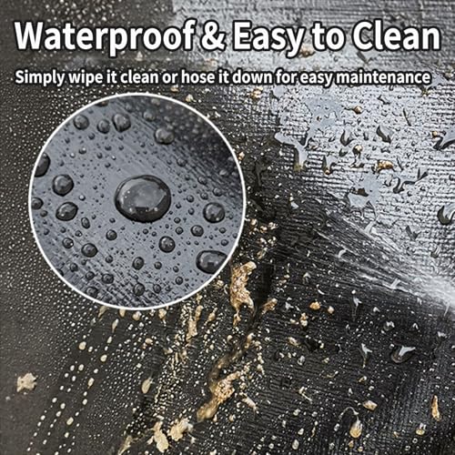 Guinea Pig Cage Liner, 59"x39" Playpen Mat, Waterproof Washable Tarp, Black | 59 x 39 in black waterproof pet mat protects floors and works as a washable, reusable liner for cages and playpens. - size: 59x39in