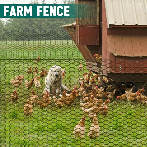 GlikCeil 48 in x 200 ft Chicken Wire Fencing Metal Floral Chicken Wire Mesh for Crafts Poultry Garden, 1 Inch Hexagonal Galvanized Hardware Cloth Netting for Poultry Coop Barrier Rabbit Cage (Black) - color: Black, size: 48 in X 200 ft