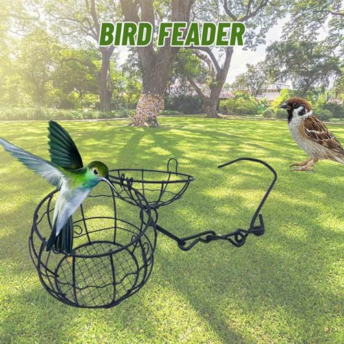 8 Pcs Suet Bird Feeders for Outside Hanging, Metal Wild Bird Feeders | Suet Ball Feeder for Outdoors with Hooks, Weatherproof, for Garden Yard Patio Outside Decoration, Easy to Clean & Hang, Gold - color: Gold-8pcs
