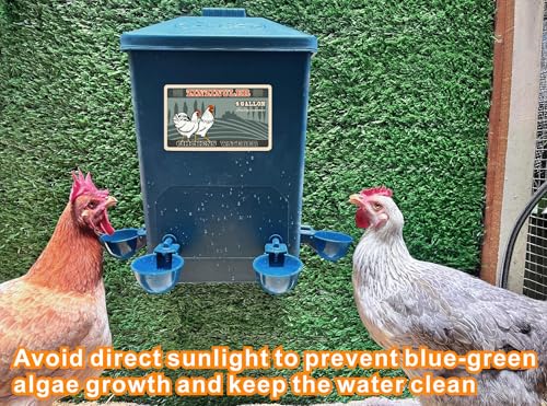 Chicken Waterer, Chick Water, Chicken Coop Accessories - 6 Gallon Capacity, 2-Pack 3 Gallon (26 pounds Total) (Prussian Blue, Large). - color: Prussian Blue