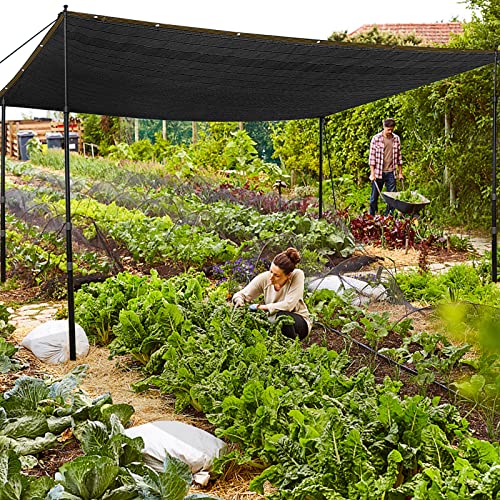 QLOFEI 4x10 FT Shade Cloth with Grommets, 90% Sun Shades Outdoor Patio Mesh Tarp, Easier to Hang Sunblock Neting Cover -for Garden Greenhouse Pergola Lawn Kennel Chicken Coop - size: 4'x10'