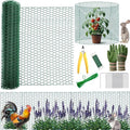 All-in-One 400 Inch Plant Protectors from Animals Kit - 0.85mm Heavy Duty Chicken Wire Cloche,Free-Cut Wire Mesh Roll Includes Pliers, Gloves, Ties, Stakes for Custom Outdoor Cages (12 * 400 Inch) - size: 12*400 Inch