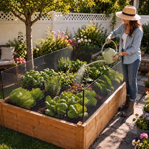 16in x 10ft Black Hardware Cloth - 1/2 Inch 19 Gauge Chicken Wire, Hot-Dip Galvanized After Welding Wire Mesh Roll for Garden Fencing, Chicken Coop & Poultry Cage - size: Black-1/2inch 16inch×10ft