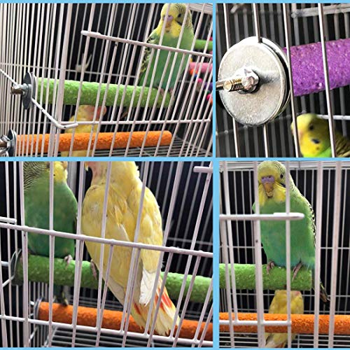 PINVNBY Parrot Bath Box Bird Bathtub Parakeet Bathing Tube with Bird Perches Stand Paw Grinding Cage Accessories Ideal for Small Birds Lovebirds Canary Finches(3 PCS Random Color)