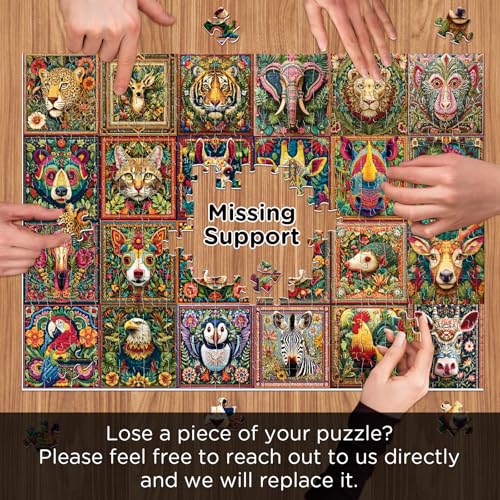 500 Piece Puzzles for Adults, Beautiful Wild Animals Puzzle | Recycled Cardboard Birds Eagle Puzzle 500 Piece, Challenging Game Home Decor Birthday Party Gift Toy for Adults Seniors - style: Woven Animals