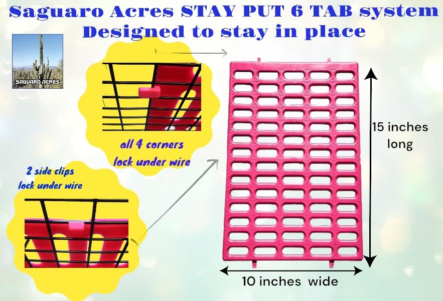 Saguaro Acres Rabbit & Small Animal Cage Resting Mat, Pink & Blue, 6-Pack | Wire Floored Cages - color: Pink and Blue