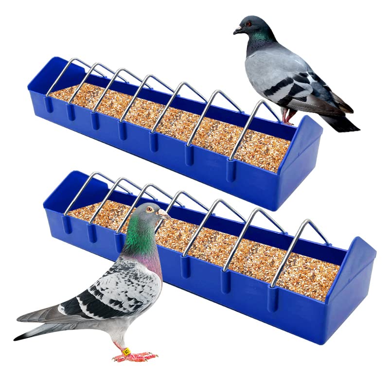 Pigeon Feeder,2pcs Bird Poultry Chicken Duck Parrots Quail Large Feeder Bowls, Thick Durable Slot Container Feeding Dish Food Dispenser Tool | Bird Poultry Chicken Duck Parrots Quail Large Feeder Bowls, Thick Durable Slot Container Feeding Dish Food Dispe