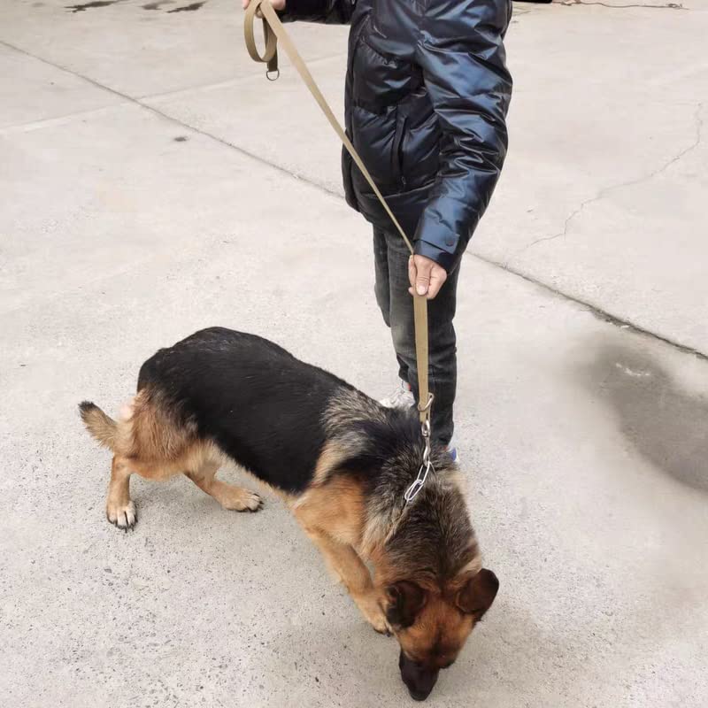 6ft Heavy Duty Tactical Dog Leash Military Brown Cotton K9 Dog Leash | Medium Large Dog Leash Strong for Outdoor Walking Hunting Hiking, Thick Webbing No Tangle Metal Hook - color: coyote brown