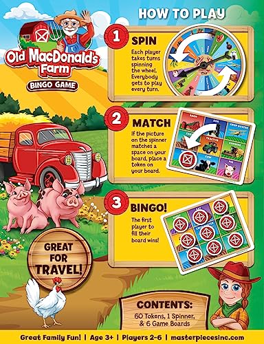 MasterPieces Kids Games - Old MacDonald's Farm Bingo Game - style: Old MacDonald's Farm