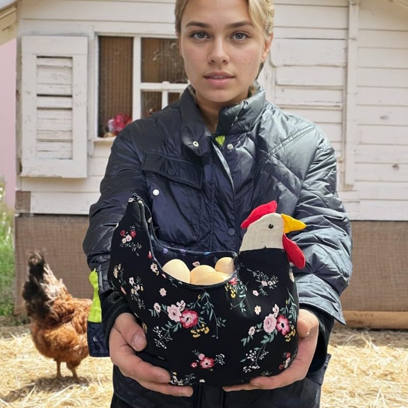 Handmade fabric egg collection basketChicken/Rooster/Hen/Farmhouse,Chicken lovers basket,fruit basket/ice cream bowl cozy/Valentine Day/Easter/Mother/Fathers Day gift - style: Modern