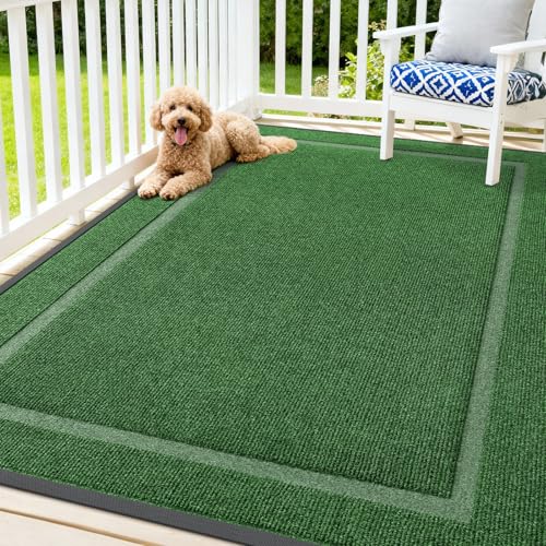 OLANLY Front Door Mat Outside 71x47, All-Season Heavy-Duty Rubber Doormat | Green, Absorbent, Stain and Fade Resistant, Waterproof Non-Slip Backing, Low-Profile Indoor Outdoor Floor Mat for Entryway - color: Green, size: 71" x 47"
