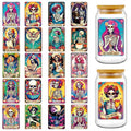 Rngmsi 20 Sheets Skull Gothic UV DTF Cup Wrap Cold UV DTF Transfer Stickers | Skeleton Uvdtf Decals, for 16 oz Glass Cups Mugs Tumblers, Waterproof, DIY Crafts, 3.1x3.1 in - style: Gothic Skeleton