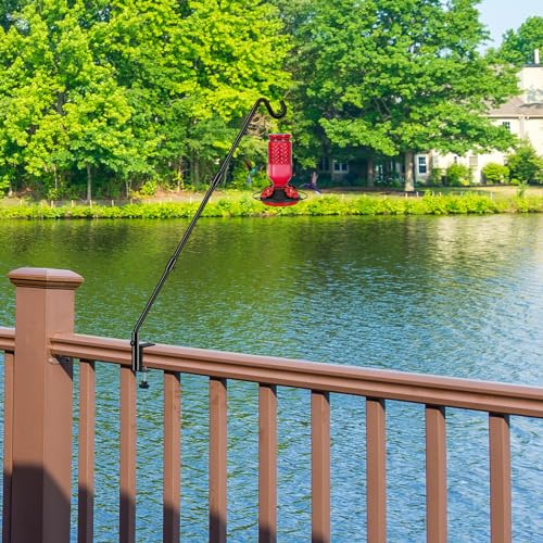 [Upgrade Version 2 Pack Bird Feeder Hanger Adjustable 43 Inch Deck Hooks for Railing 360 Degree Swivel Heavy Duty Hanging Hooks for Bird Feeders Wind Chimes - size: 43 Inch