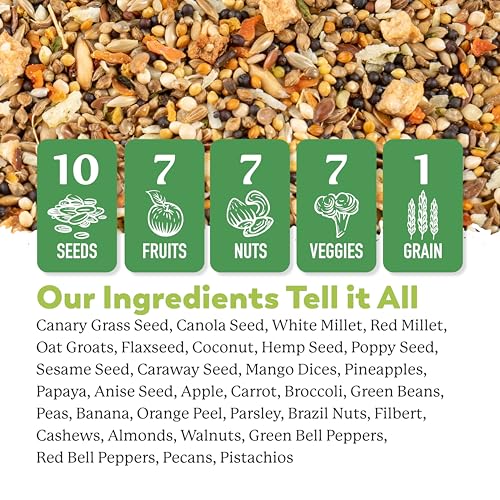 Dr. Harvey's Our Best Parakeet Food, Wholesome Seeds, Nuts, Fruits, and Vegetable Bird Feed for Budgies and Parakeets (4 Pounds/1.81 kg) | Seeds, Nuts, Fruits & Vegetables - Bird Feed for Budgies & Parakeets