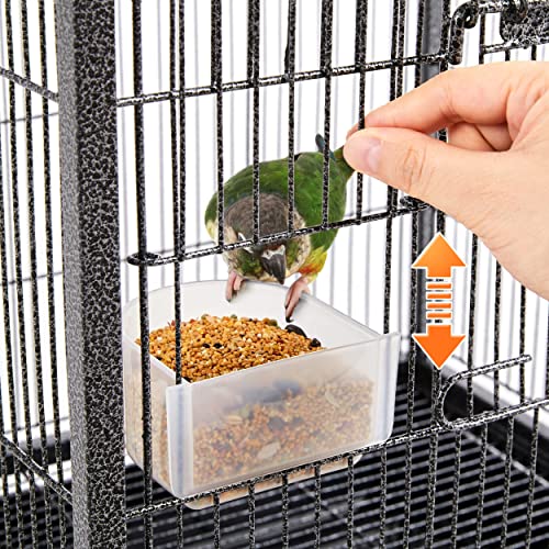 Yaheetech 40 Inch Wrought Iron Bird Cage Open-Top Parrot Cage with Rolling Stand for Parakeets Cockatiels Budgies Parrotlets Lovebirds Canary Small-Sized Birds Parrots - size: 18.0"L x 18.0"W x 40.0"H
