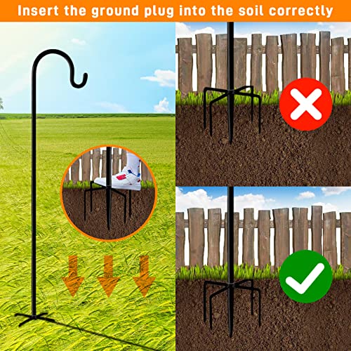 Shepherd Hooks Outdoor 48 Inches for Lanterns Heavy Duty Shepherd Stand Plant Hanger Yard Hooks for Solar Lights,Bird Feeder,Wedding,Mason Jar,Planter Pot,Adjustable Height - color: 48 IN