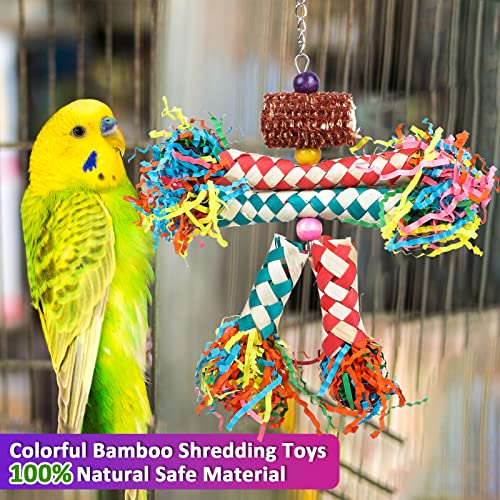 LifeIdeas Bird Shredding Toys, 5PCS Parrot Chewing Toys Corn Cob, Colorful Bird Foraging Toys for Small Medium Parrots Parakeets, Conures, Cockatiel, Lovebirds