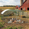 Garvee Large Metal Chicken Coop, 13.1 ft Metal Chicken Run with Waterproof UV Resistant Cover & Double Doors, Walk-in Poultry Coop for Yard