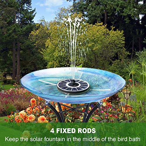 Yzert Solar Fountain with 2000 mAh Battery Backup Works in Cloudy, Glass Solar Powered Bird Bath Fountains with 7 Nozzles, 3.5 W Solar Fountain Pump for Birdbath,Garden, Outdoor, Pond - color: White