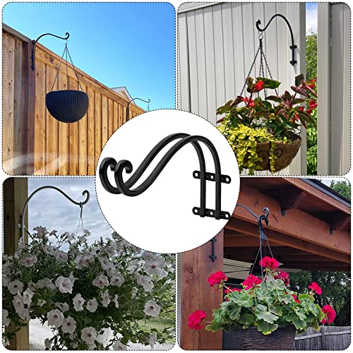 12 Inch Plant Hangers Outdoor,6 Pack Heavy Duty Plant Hanger Bracket | Hanging Basket for Plants Outdoor Brackets,80lbs Weight Capacity for Hanging Baskets,Bird Feeders,Lanterns and Wind Chimes - size: 12inch-6pcs
