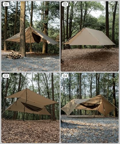 OneTigris Proteus Camping Tarp, Versatile Waterproof Lightweight Tarp Shelter with Doors, Extra Large 20.1ft x 9.2ft, Ideal for Camping, Hiking, Backpacking, Tent, Bushcraft