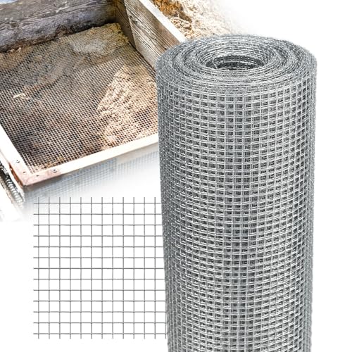 1/8 Inch Hardware Cloth 16'' x 10' 27 Gauge Hot Dip Galvanized Welded Wire Mesh for Chicken House/Coop Fencing, Animal Cage Netting, Bee Swarm Protection Netting and Poultry Enclosures - size: 16in x 10ft